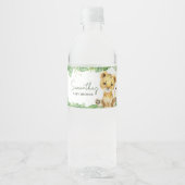 Brullende Leeuw Baby shower Waterfles Etiket (Voorkant)