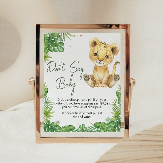 Brullende Leeuw Baby shower zeg niet Baby Poster