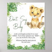 Brullende Leeuw Baby shower zeg niet Baby Poster (Voorkant)