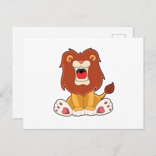 Brullende leeuw briefkaart (Voorkant / Achterkant)