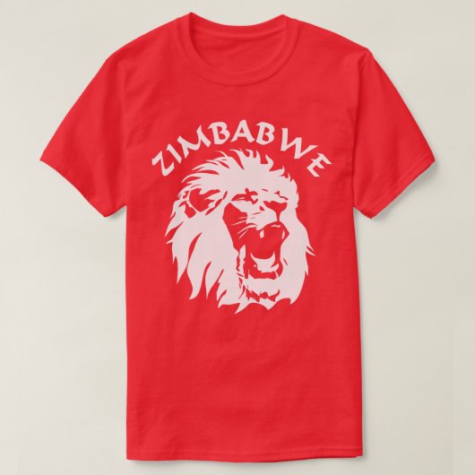 Brullende Leeuw Gezicht Zimbabwe T-shirt (Design voorkant)