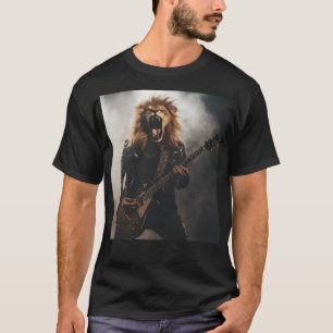 Brullende Leeuw Gitarist Rockster T-Shirt