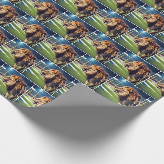 brullende leeuw in Football stadion Cadeaupapier (Hoek)