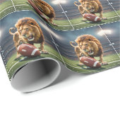 brullende leeuw in Football stadion Cadeaupapier (Rol Hoek)