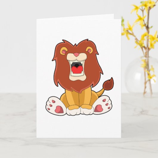Brullende leeuw kaart (Gele Bloem)