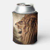 Brullende Leeuw: Majestueuze  kunst. Blikjeskoeler (Blikje Achterkant)