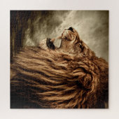 Brullende Leeuw: Majestueuze  kunst. Legpuzzel (Horizontaal)