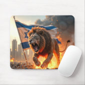 Brullende leeuw met de Israëlische vlag van de Dav Muismat (Met muis)