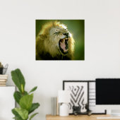 Brullende Leeuw Poster Print (Thuiskantoor)