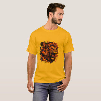 Brullende Leeuw T-shirt – Felle Kracht Graphi