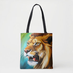 Brullende Leeuw Zijwaarts Geposeerde Portret-57566 Tote Bag