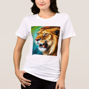 Brullende Leeuw Zijwaarts Geposeerde Portret-57566 Tri-Blend Shirt
