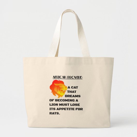 Brullende Leeuwenkop Grote Tote Bag (Voorkant)