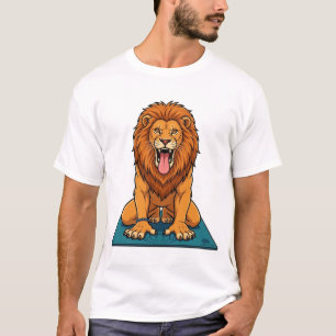 Brullende Leeuwhouding Yoga Mindfulness Kunst T-shirt