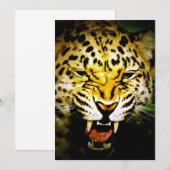 brullende luipaard uitnodiging (Voorkant / Achterkant)