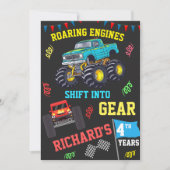 Brullende Motoren Kids Monster Truck Verjaardagsfe Kaart (Voorkant)