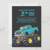 Brullende Motoren Kids Monster Truck Verjaardagsfe Kaart (Achterkant)