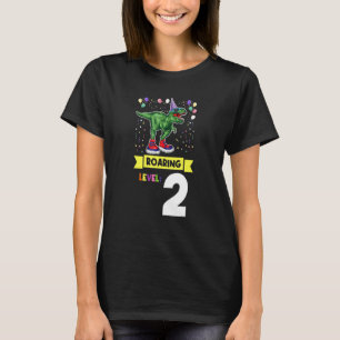 Brullende Niveau 2 2e Verjaardag Jongen Verjaardag T-shirt