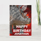 Brullende opwinding Dinosaurus Verjaardagsfeest Kaart (Voorkant)