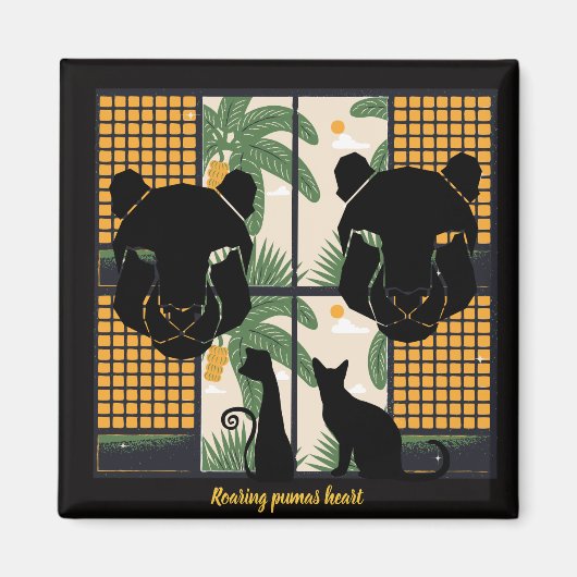 Brullende Pumas Harten Magneet (Voorkant)