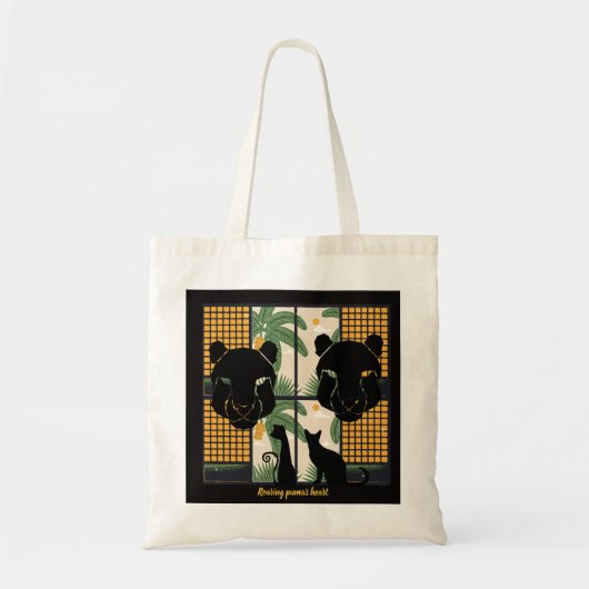 Brullende Pumas Harten Tote Bag (Voorkant)