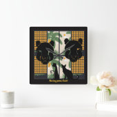 Brullende Pumas Harten Vierkante Klok (Huis)