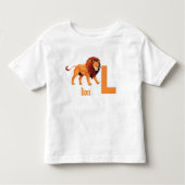 Brullende stijl: Toddler's Alfabet Safari Leeuwens Kinder Shirts (Voorkant)