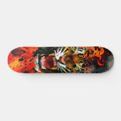 Brullende Tijger Abstracte Vuur Vlam Straatkunst Persoonlijk Skateboard (Horizontaal)
