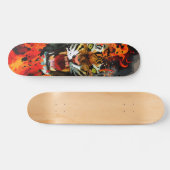 Brullende Tijger Abstracte Vuur Vlam Straatkunst Persoonlijk Skateboard (Horizontaal)
