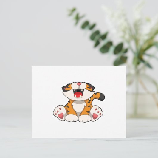 Brullende tijger briefkaart (Staand voorkant)