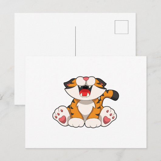 Brullende tijger briefkaart (Voorkant / Achterkant)