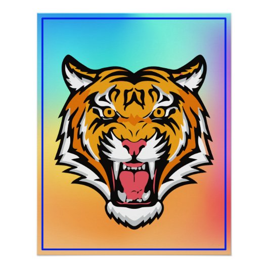 Brullende Tijger Kop-25818 Perfect Poster (Voorkant)