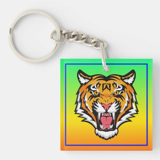 Brullende Tijger Kop-25818 Sleutelhanger (Voorkant)