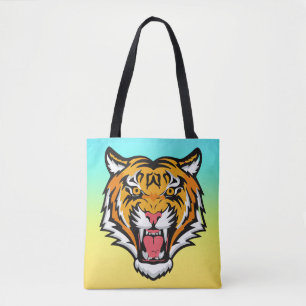 Brullende Tijger Kop-25818 Tote Bag