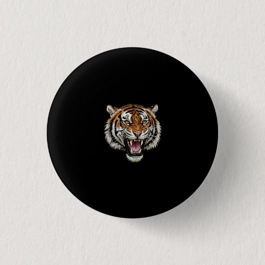 Brullende Tijger Ronde Button 3,2 Cm (Voorkant)