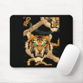 Brullende Tijger Sticker  Muismat (Met muis)