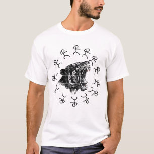 brullende tijger stickfigure grafiek t-shirt