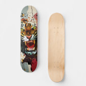 Brullende Tijger Verfspatten Moderne Straatkunst Persoonlijk Skateboard (Voorkant)