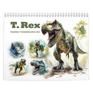 Brullende Tyrannosaurus Rex Aquarel Kalender
