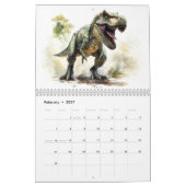 Brullende Tyrannosaurus Rex Aquarel Kalender (Feb 2027)