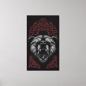 Brullende Vikingbeer Canvas Afdruk (Voorkant)