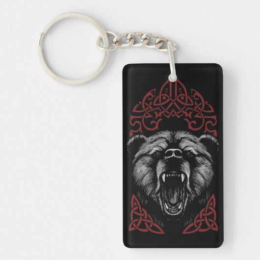 Brullende Vikingbeer Sleutelhanger (Voorkant)