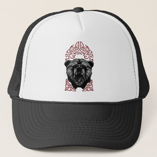 Brullende Vikingbeer Trucker Pet (Voorkant)