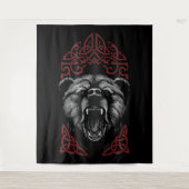 Brullende Vikingbeer Wandkleed (Voorkant)