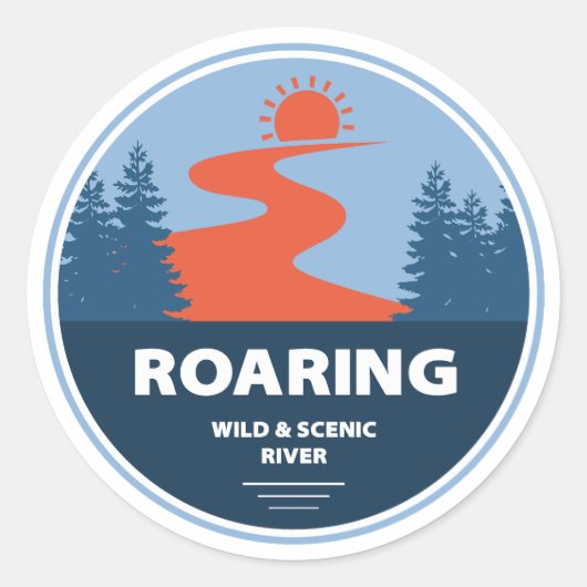 Brullende Wild en Schilderachtig River Oregon Ronde Sticker (Voorkant)
