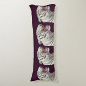 Brullende Witte Tijger – Body Pillow Ontwerp Lichaamskussen (Voorkant Verticaal)