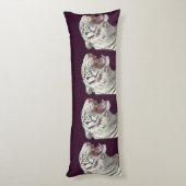 Brullende Witte Tijger – Body Pillow Ontwerp Lichaamskussen (Achterkant (Verticaal))
