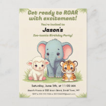 Brullende Zoo Verjaardagsansichtkaart