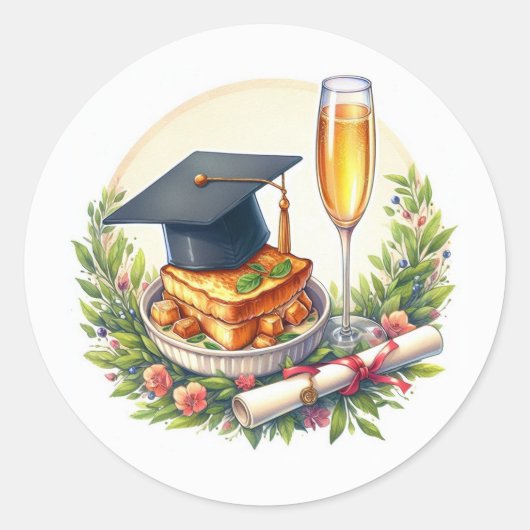 Brunch Afstuderen Ronde Sticker (Voorkant)