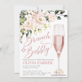Brunch and Bubble Shower Invitation Roos Gold Kaart (Voorkant)